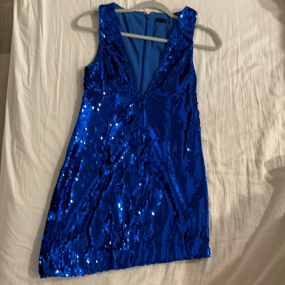 Royal blue sequin dress from Revolve